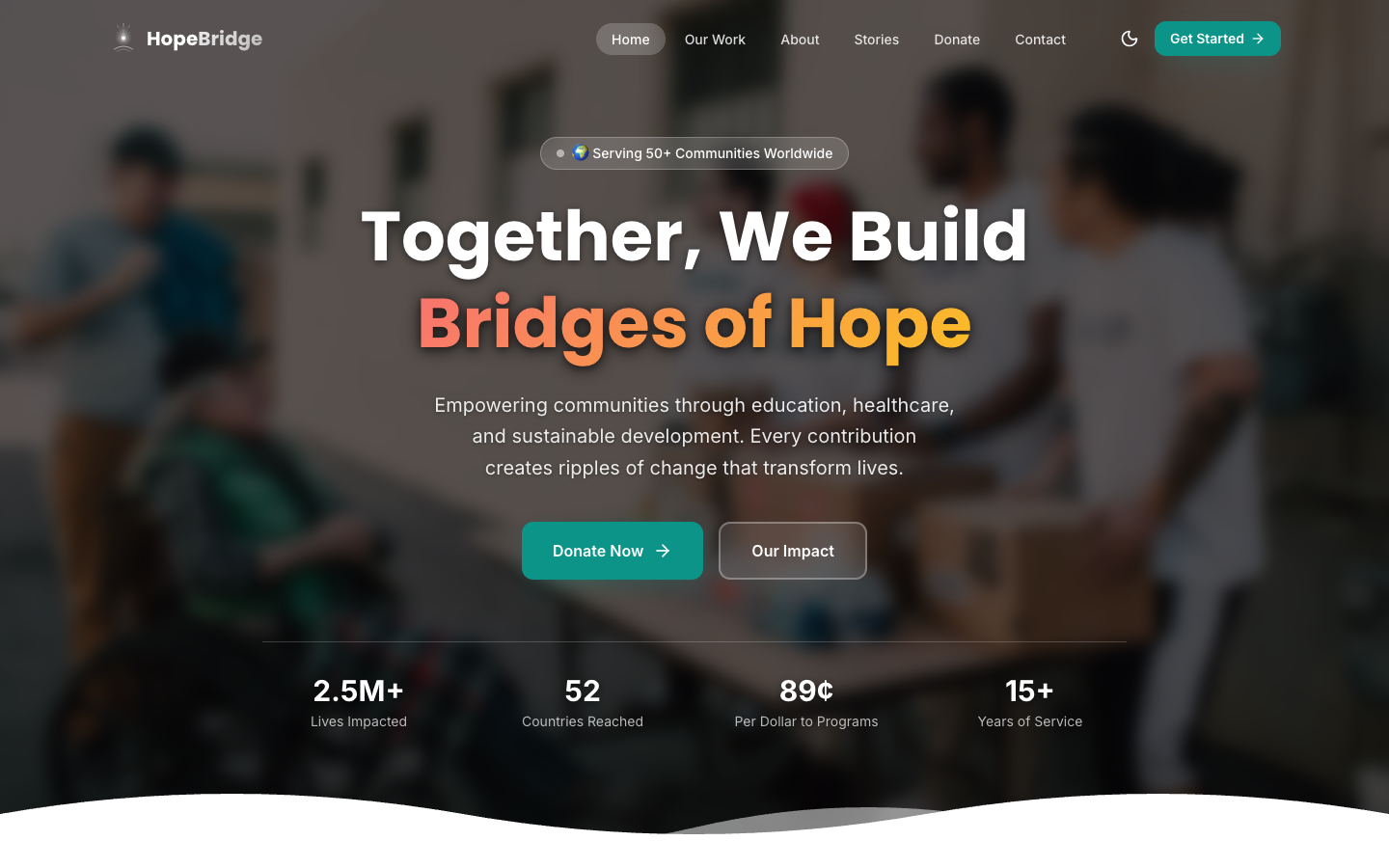 HopeBridge template preview