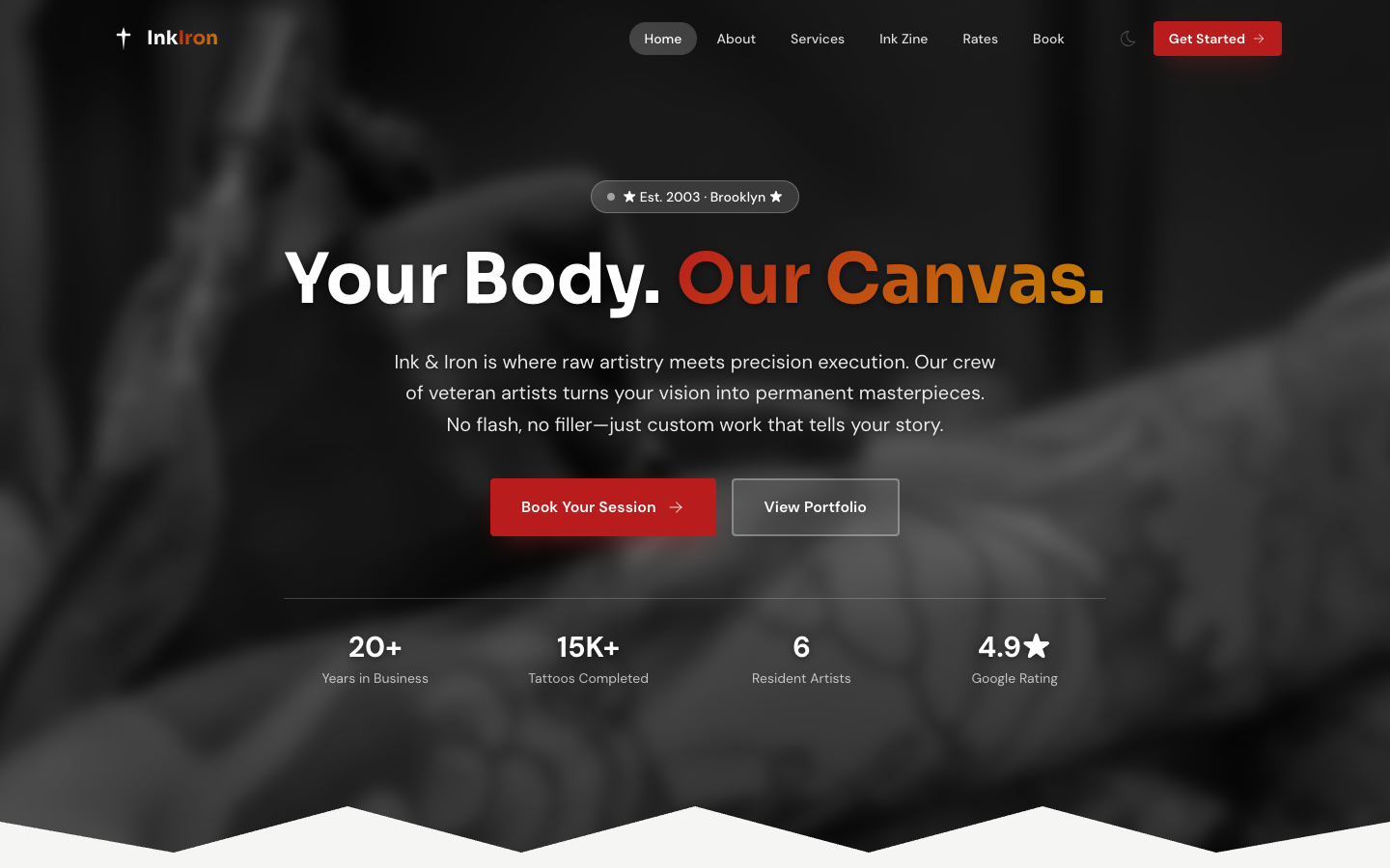 InkAndIron template preview