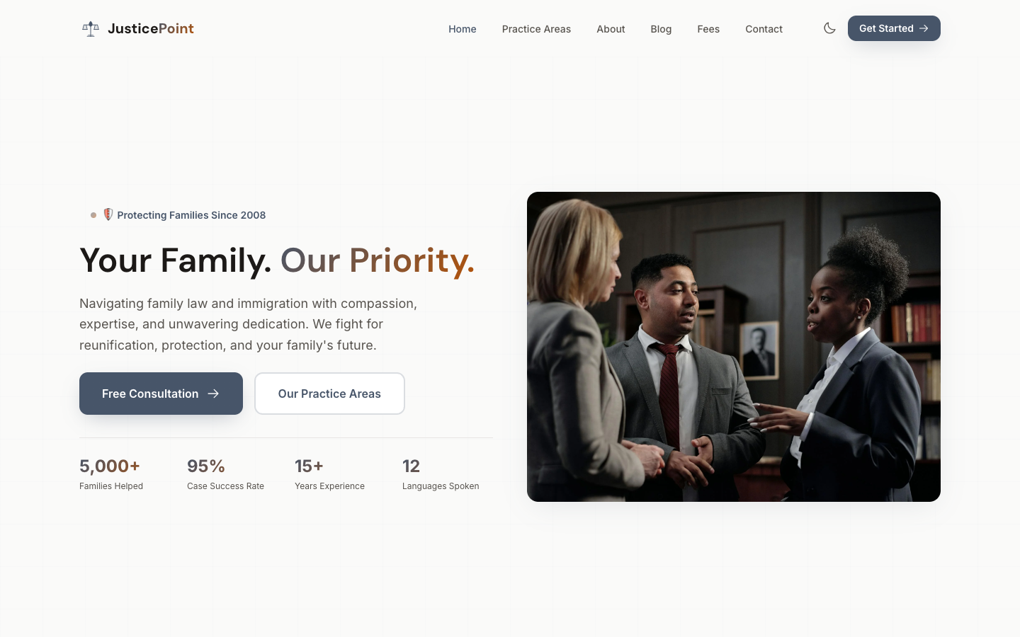 JusticePoint template preview