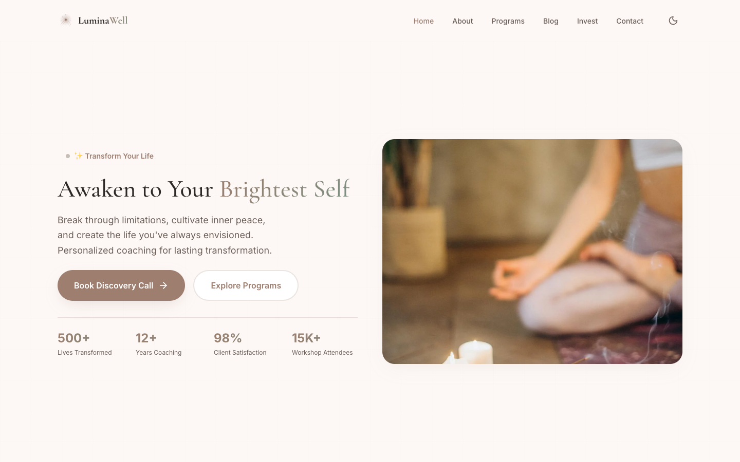LuminaWell template preview