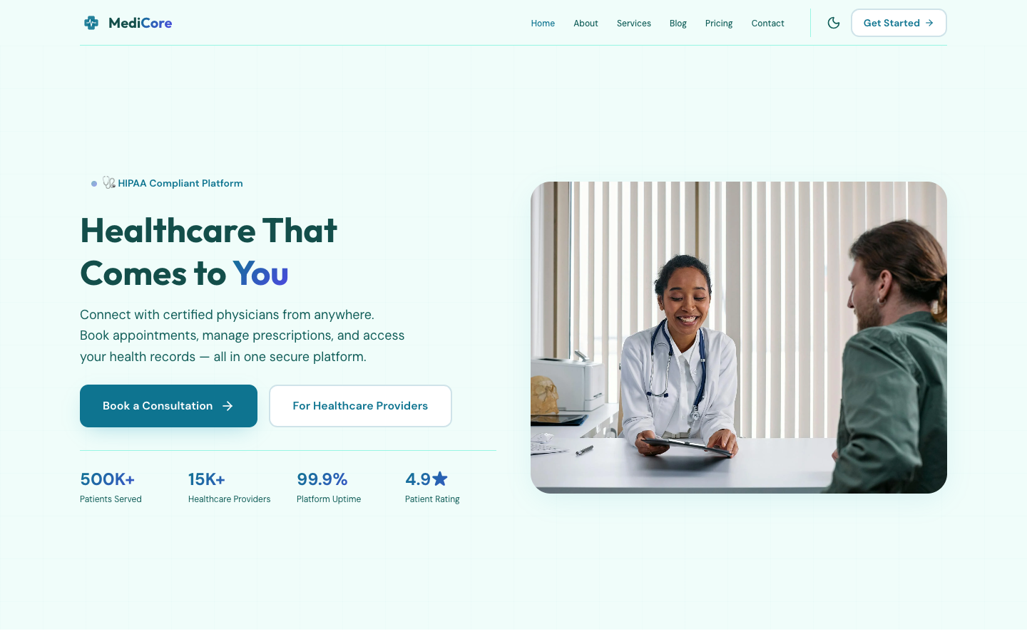 Medicore template preview