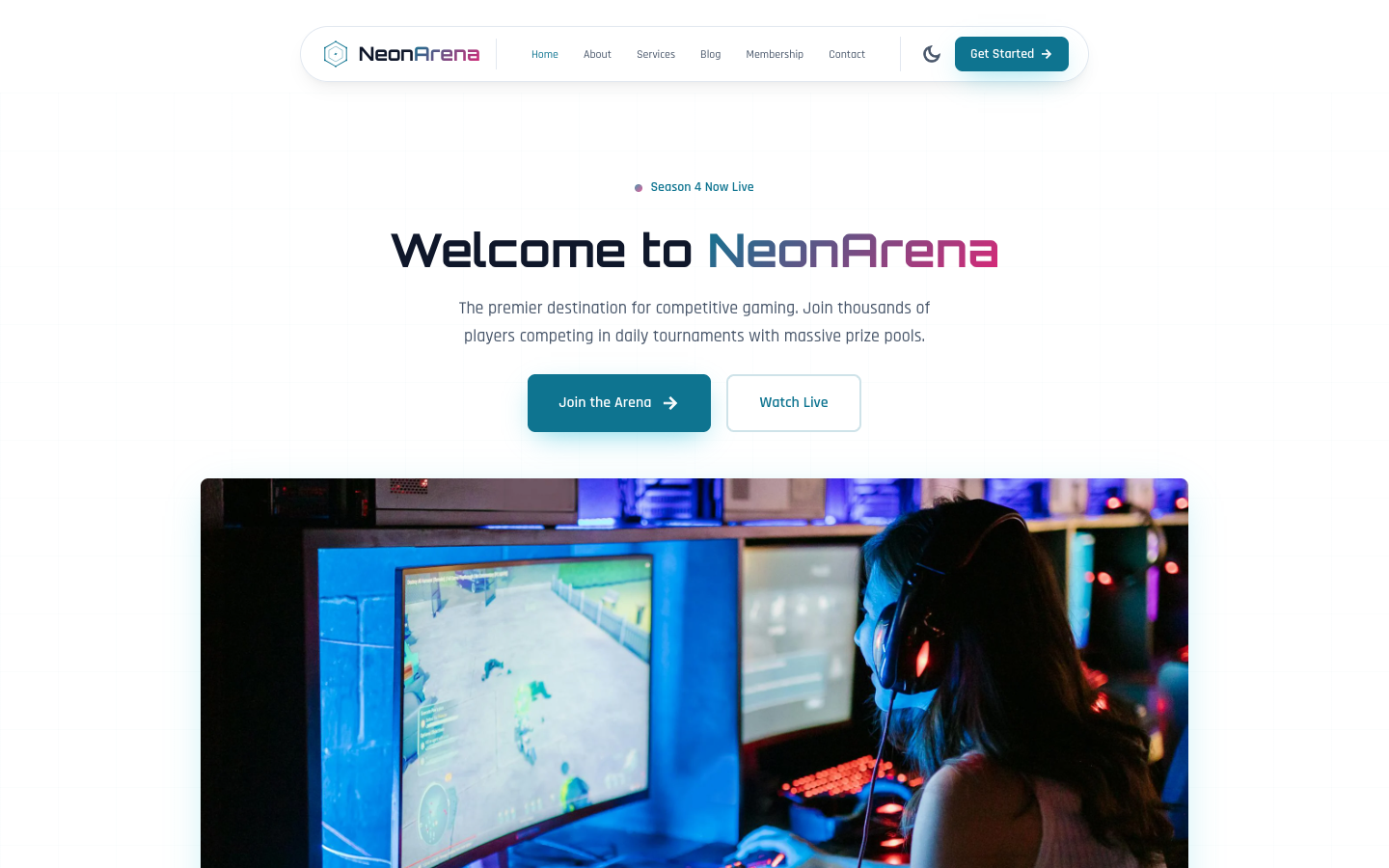 NeonArena template preview